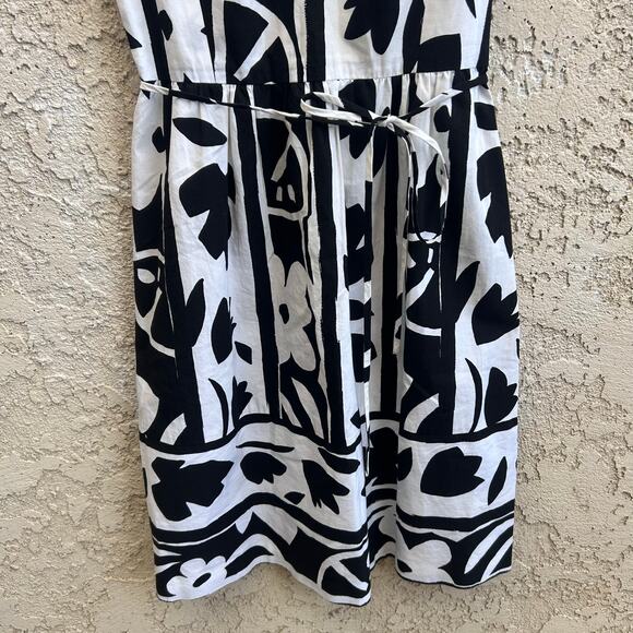 Vintage Talbots Black White Floral Sleeveless Dress Size Womens 4 Petite - Picture 5 of 5